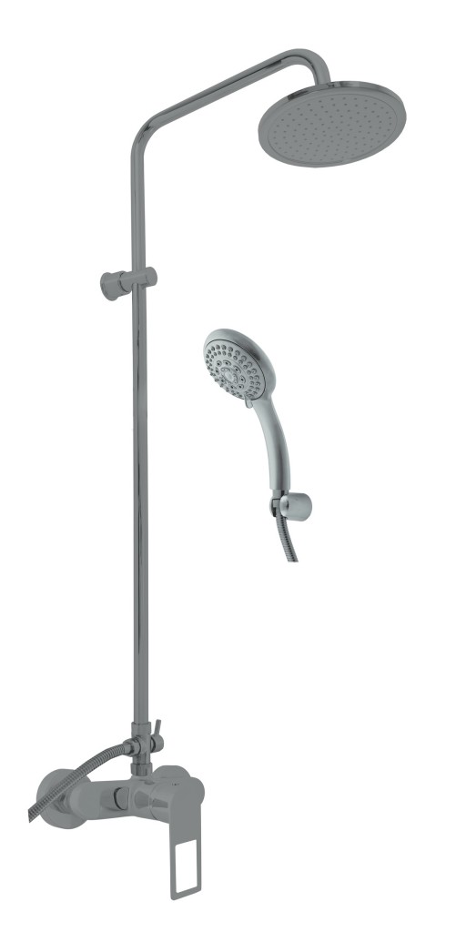 SLEZAK-RAV - Vodovodná batéria sprchová s hlavovou a ručnou sprchou NIL - metal grey lesklá NL282.5/7MGL