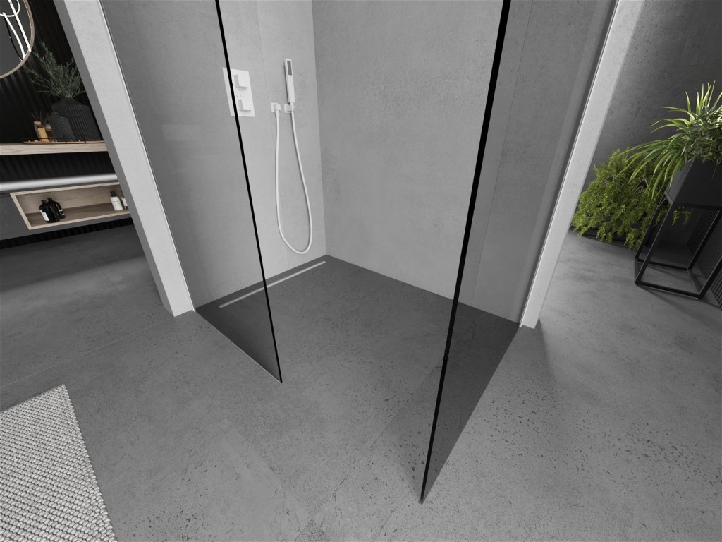 MEXEN/S - Kioto Sprchová zástena Walk-in 70 x 105, transparent, biela 800-070-202-20-00-105