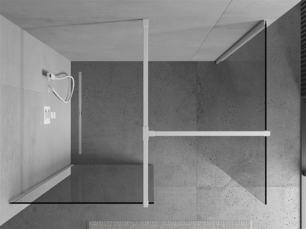 MEXEN/S - Kioto Sprchová zástena Walk-in 70 x 105, transparent, biela 800-070-202-20-00-105