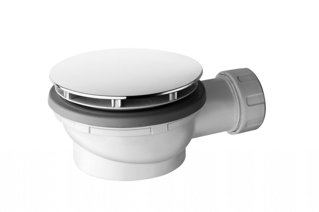 GSI - Vaničkový sifón, Ø otvoru 90, DN40, nízky, krytka biela PILCSR11