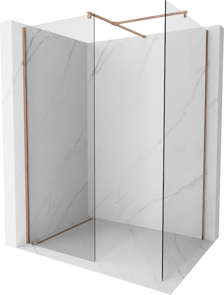 E-shop MEXEN/S - Kyoto Sprchová zástena WALK-IN 105 x 100, transparent, ružové zlato 800-105-202-60-00-100