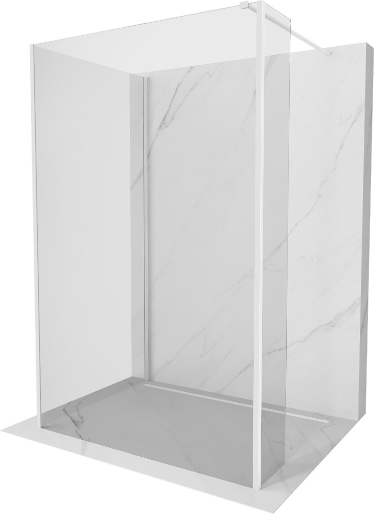 MEXEN/S - Kioto Sprchová zástena WALK-IN 110 x 95 x 40, transparent, biela 800-110-095-221-20-00-040