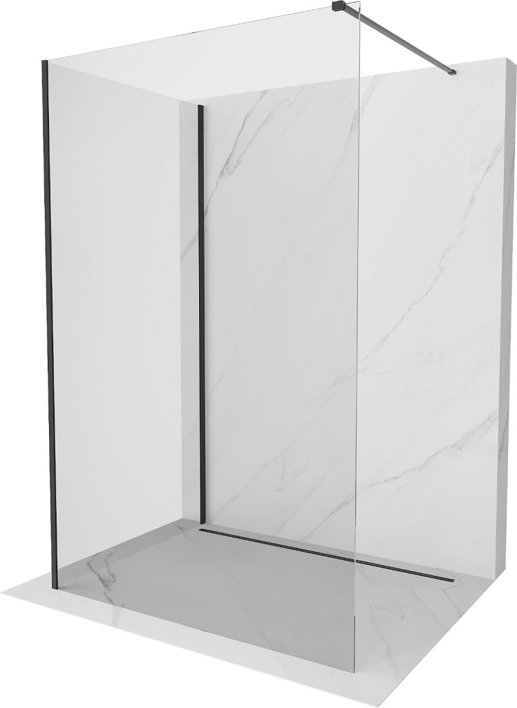 MEXEN/S - Kyoto Sprchová zástena WALK-IN 110 x 100 cm, transparent, čierna 800-110-212-70-00-100