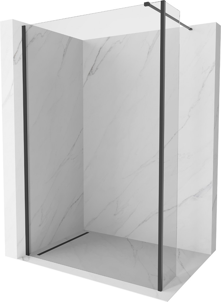 MEXEN/S - Kyoto Sprchová zástena WALK-IN 110 x 30 cm, transparent, čierna 800-110-212-70-00-030