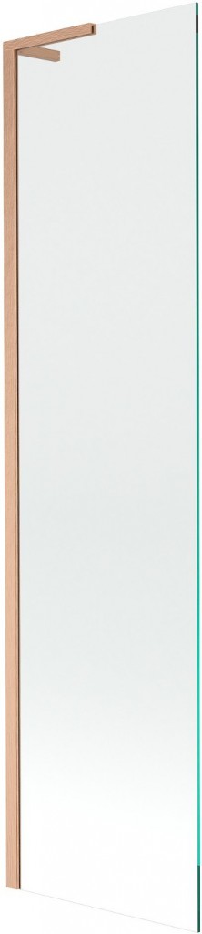 MEXEN/S - Next L vaňová zástena FIX 50 x 150, transparent, meď kartáčovaný 895-050-000-03-00-65