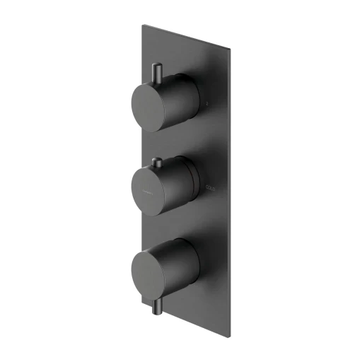 E-shop OMNIRES - Y termostatická 3-cestná sprchová vaňová batéria pre podomietkovú inštaláciu bez telesa, grafit Y1238/KROGR