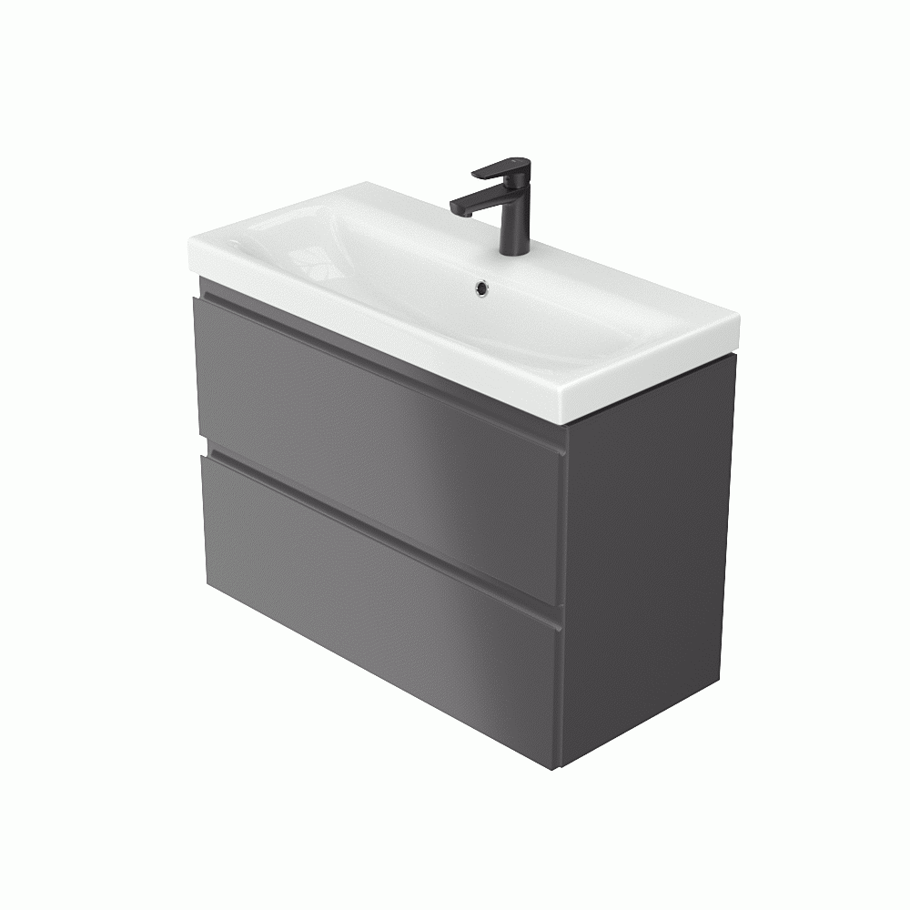 CERSANIT - SET B813 MODUO SLIM 80 ANTRACIT DSM (skrinka + umývadlo) S801-468-DSM
