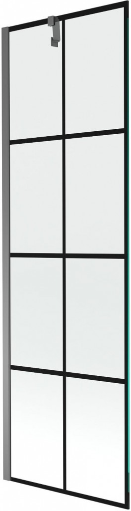 MEXEN/S - Next vaňová zástena FIX 60 x 150, čierna vzor, grafit metal 895-060-000-00-77-95