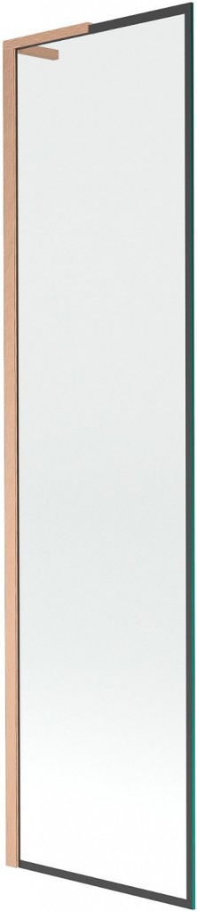 MEXEN/S - Next L vaňová zástena FIX 50 x 150, čierna vzor, meď kartáčovaná 895-050-000-03-70-65