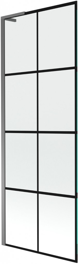 MEXEN/S - Next L vaňová zástena FIX 70 x 150, čierna vzor, grafit metal 895-070-000-03-77-95