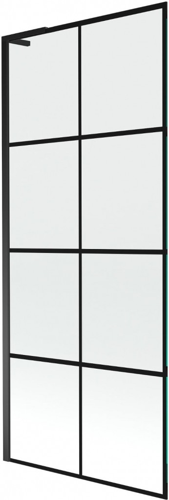 MEXEN/S - Next L vaňová zástena FIX 80 x 150, čierna vzor, čierna 895-080-000-03-77-70