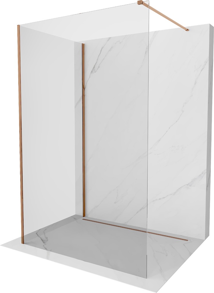 E-shop MEXEN/S - Kyoto Sprchová zástena WALK-IN 120 x 80, transparent, ružové zlato 800-120-212-60-00-080