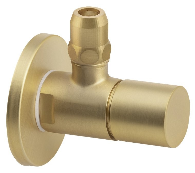 SAPHO - Rohový ventil s matkou, guľatý, 1/2"x 3/8", zlato mat SL019