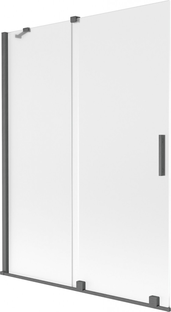 MEXEN/S - Velar dvojkrídlová posuvná vaňová zástena 130 x 150, dekor, grafit kartáčovaná 896-130-000-31-66