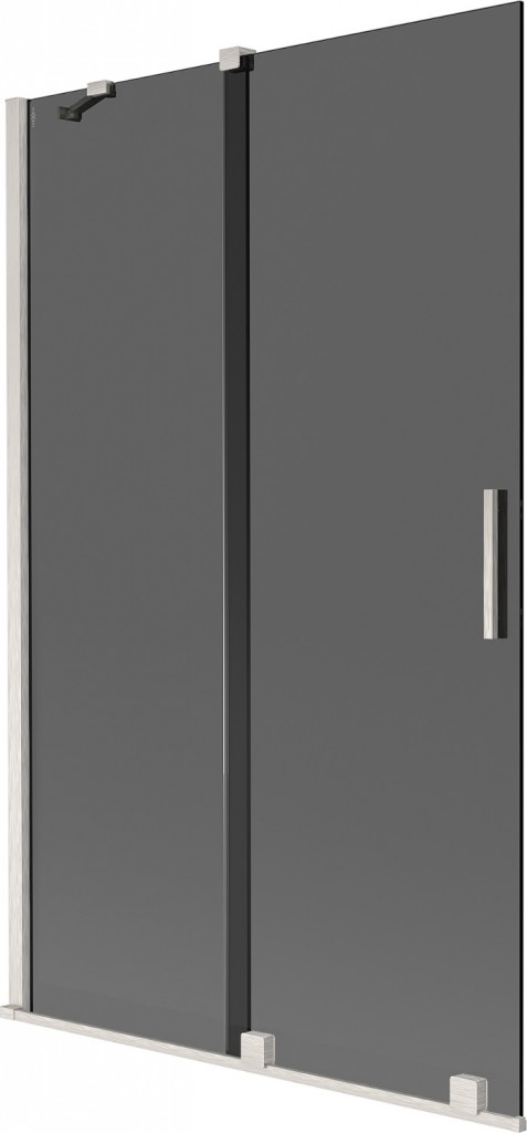 MEXEN/S - Velár dvojkrídlová posuvná vaňová zástena 110 x 150, grafit, nikel kartáčovaný 896-110-000-41-97