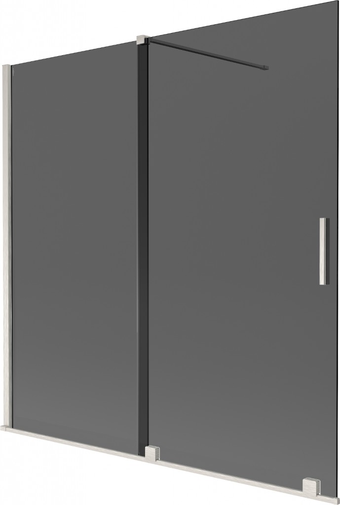MEXEN/S - Velár dvojkrídlová posuvná vaňová zástena 160 x 150, grafit, nikel kartáčovaný 896-160-000-41-97