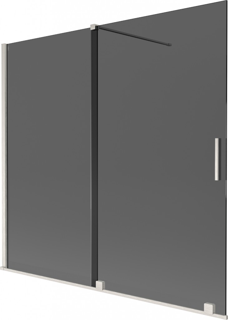 MEXEN/S - Velár dvojkrídlová posuvná vaňová zástena 170 x 150, grafit, nikel kartáčovaný 896-170-000-41-97