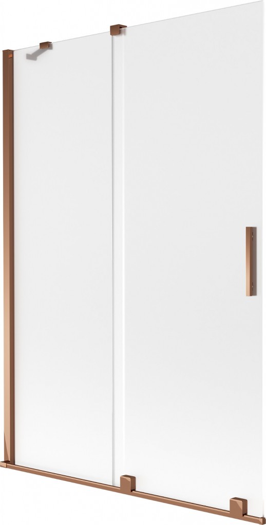 MEXEN/S - Velar dvojkrídlová posuvná vaňová zástena 120 x 150, dekor, ružové zlato 896-120-000-31-60