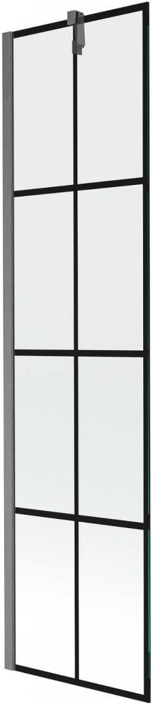 MEXEN/S - Next vaňová zástena FIX 50 x 150, čierny vzor, grafit kartáčovaná 895-050-000-00-77-66