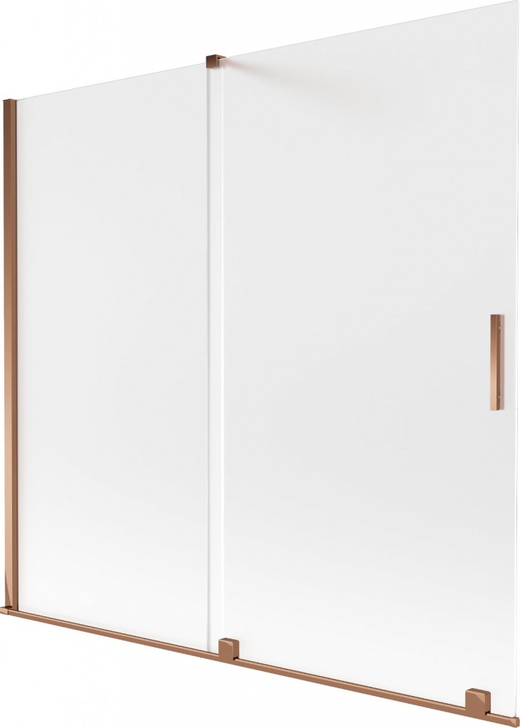 MEXEN/S - Velar dvojkrídlová posuvná vaňová zástena 170 x 150, dekor, ružové zlato 896-170-000-31-60