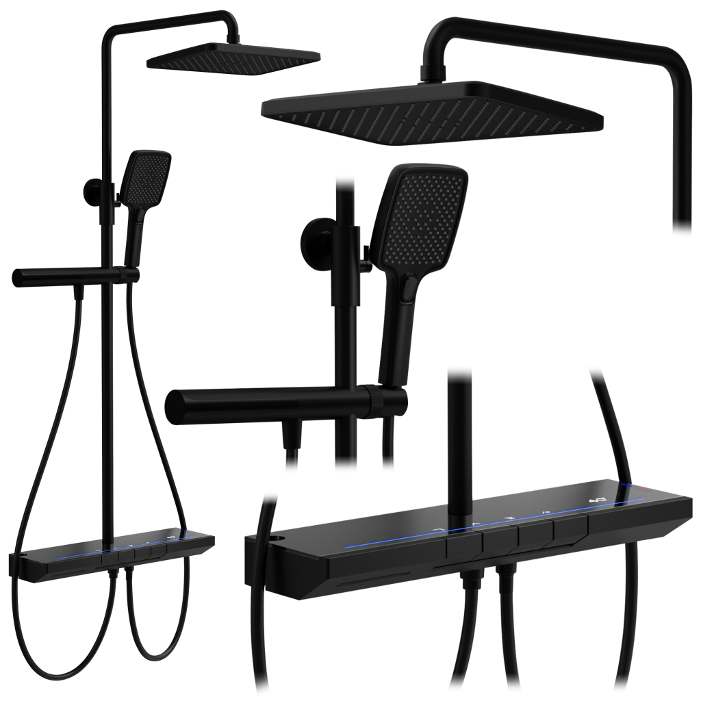 REA REA - Sprchový set s termostatom Pedro Black REA-P0897