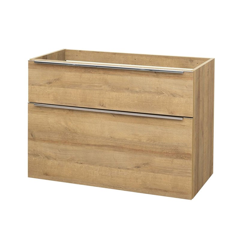 Mereo Mailo, kúpeľňová skrinka 101 cm, dub Riviera, chróm madlo CN522S