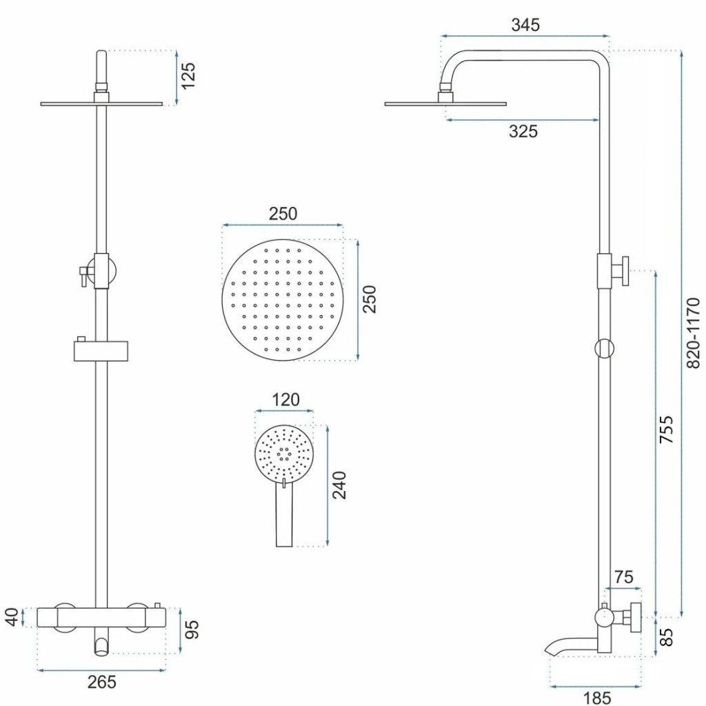 REA REA - Sprchový set s termostatom LUNGO Copper REA-P7997