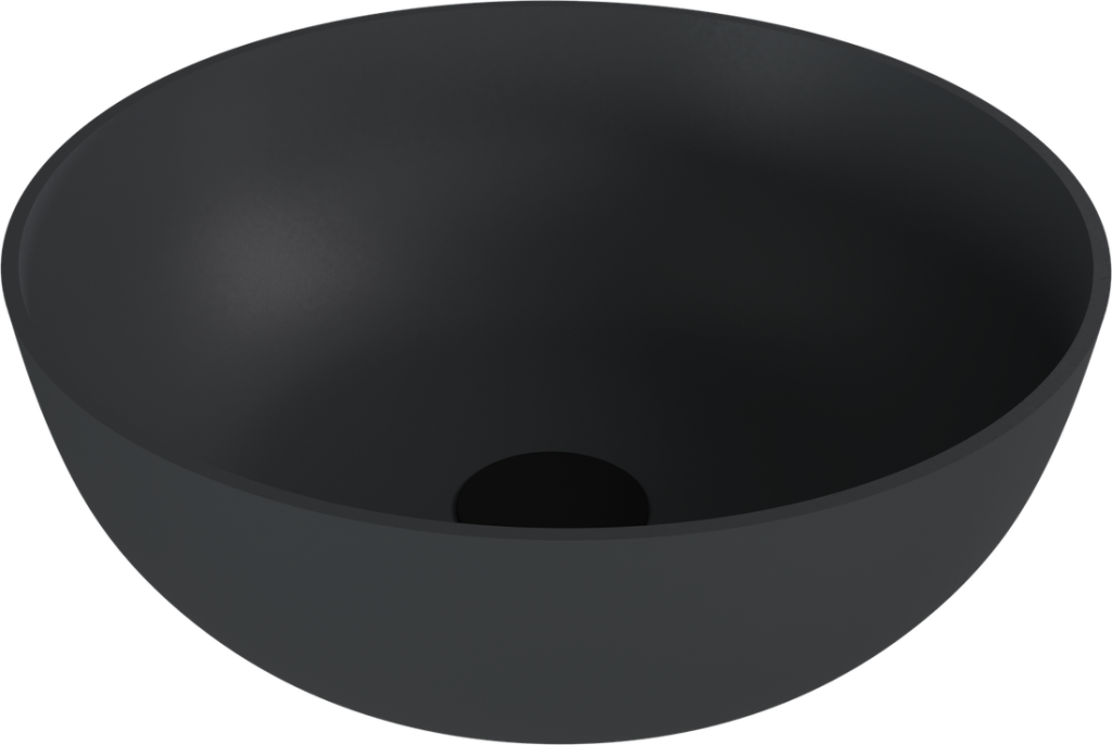 POLYSAN - BANERA ROUND umývadlo na dosku, liaty mramor, priemer 39cm, antracit mat 14337.51