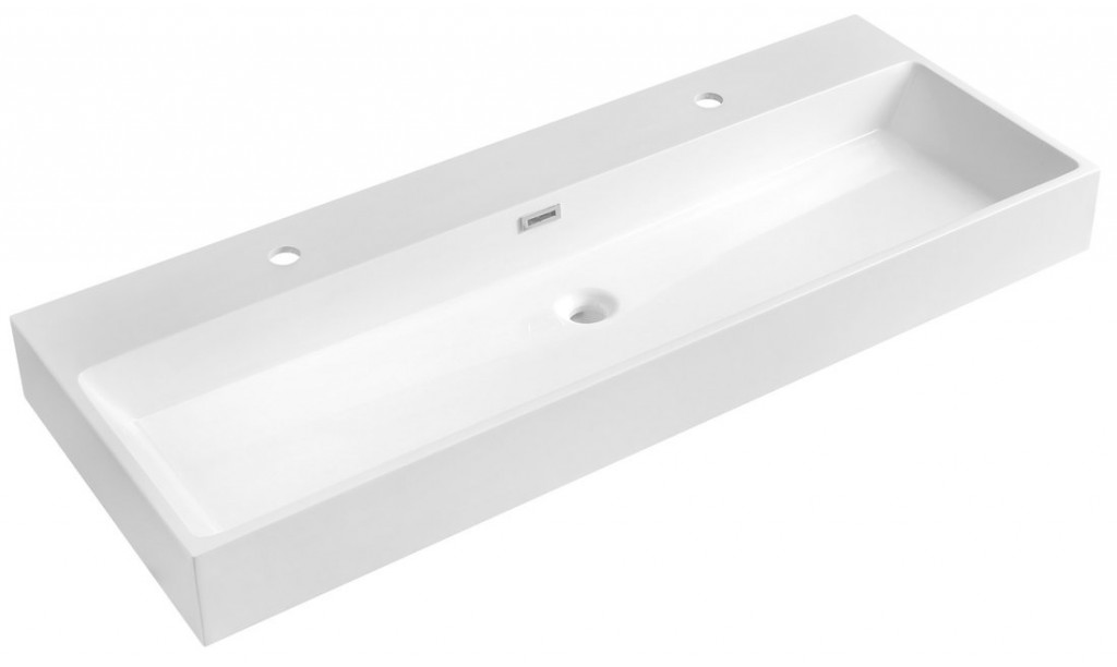 SAPHO - AQUATIC dvojumývadlo, liaty mramor, 120x46cm, biela AT120-2
