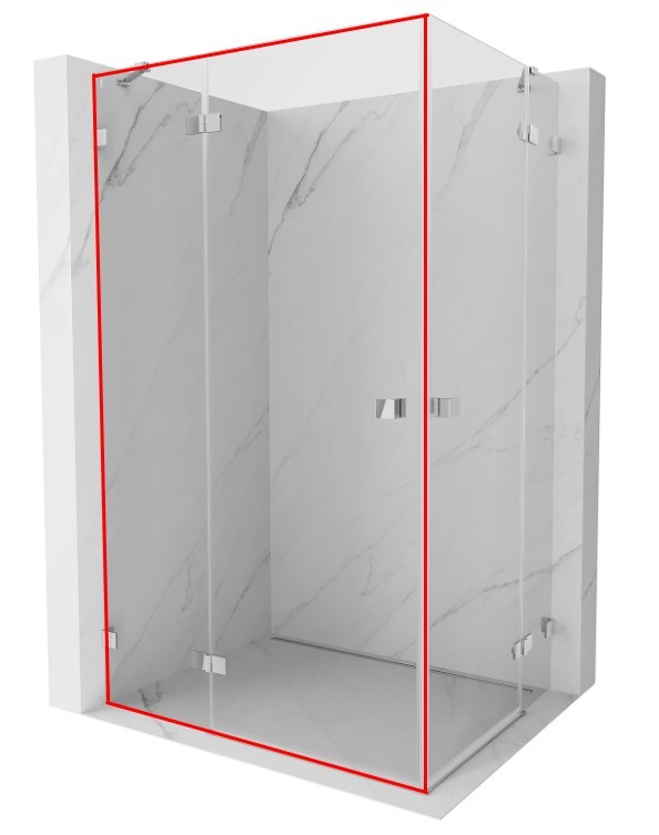 MEXEN - LUNAR (M+D) sklo 90x200 cm 8 mm, transparentné, ľavé 834-090-000-00-00-L