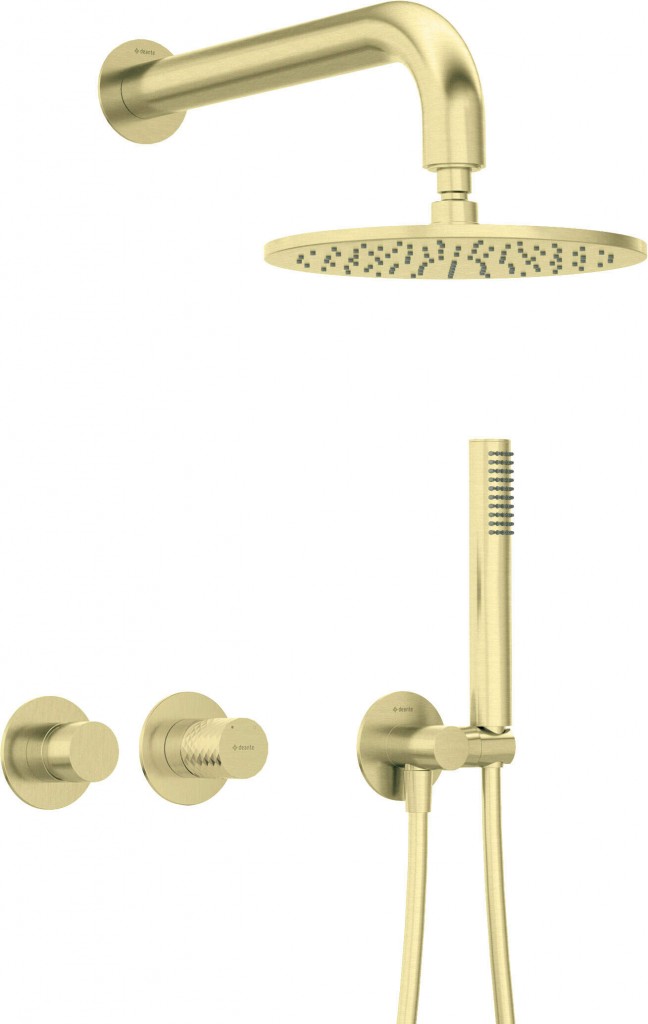 DEANTE DEANTE - Silia Hexa Podomietkový sprchový set, so sprchovou hlavicou, kartáčované zlato NHS_R0YK