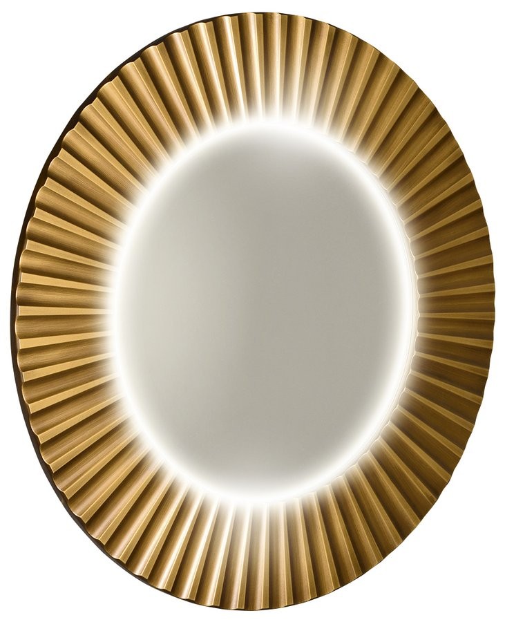 SAPHO - PRIDE STRIP guľaté zrkadlo s LED osvetlením v ráme, priemer 90cm, bronz PD954