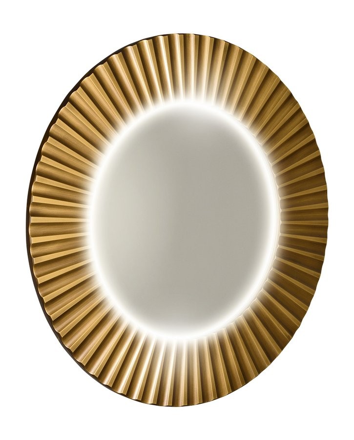 SAPHO - PRIDE STRIP guľaté zrkadlo s LED osvetlením v ráme, priemer 75cm, bronz PD754