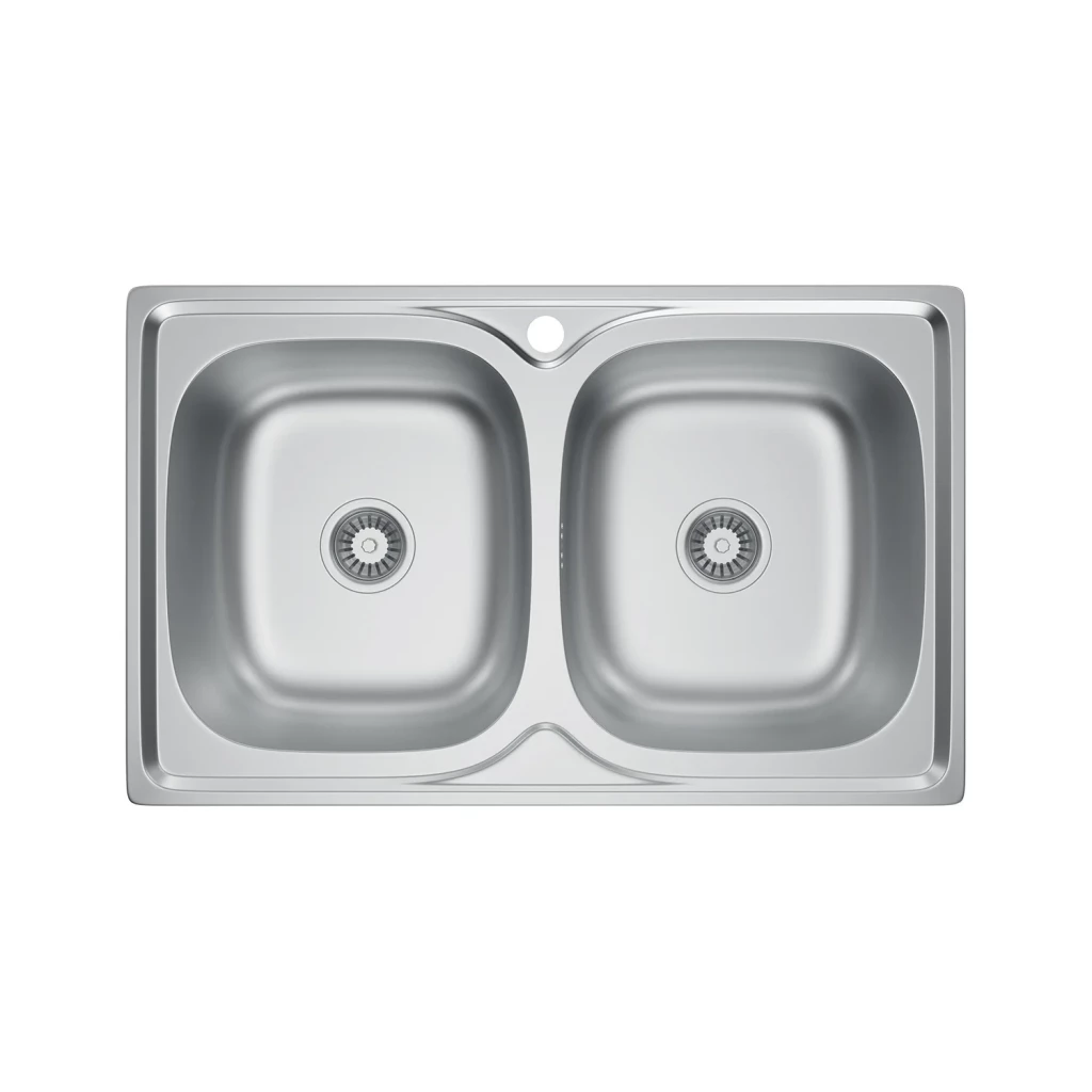 VELAZO VELAZO - Dvojkomorový zapustený drez 80 × 50 z ocele s mikrodekorom a sifónom VELAZ8050D