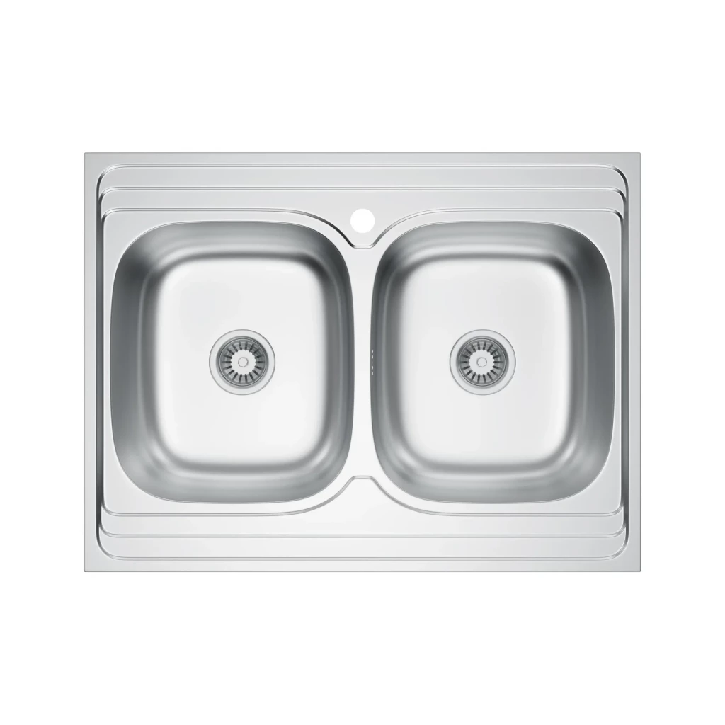 VELAZO VELAZO - Dvojkomorový drez 80 × 60, mikrodekor so sifónom VELAZ8060BD