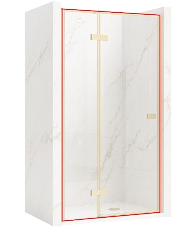 REA - Sprchové dvere bez stenového profilu ATLAS brúsené zlato 80 L REA-K4672