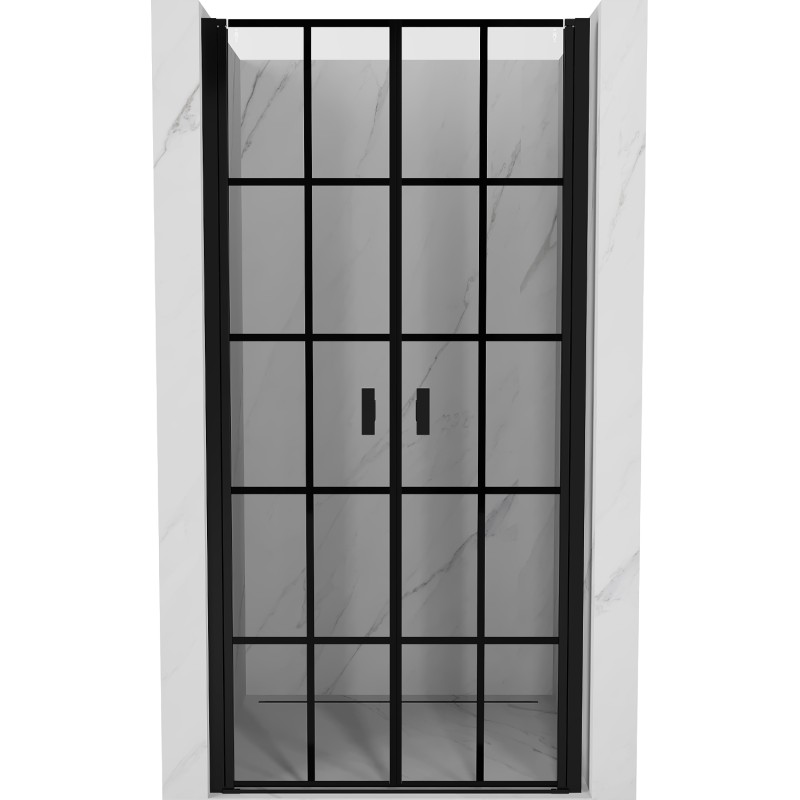 MEXEN - MIST dverná časť (d+d) 100x200 cm 6mm čierna, dekor 8A7-100-000-70-77