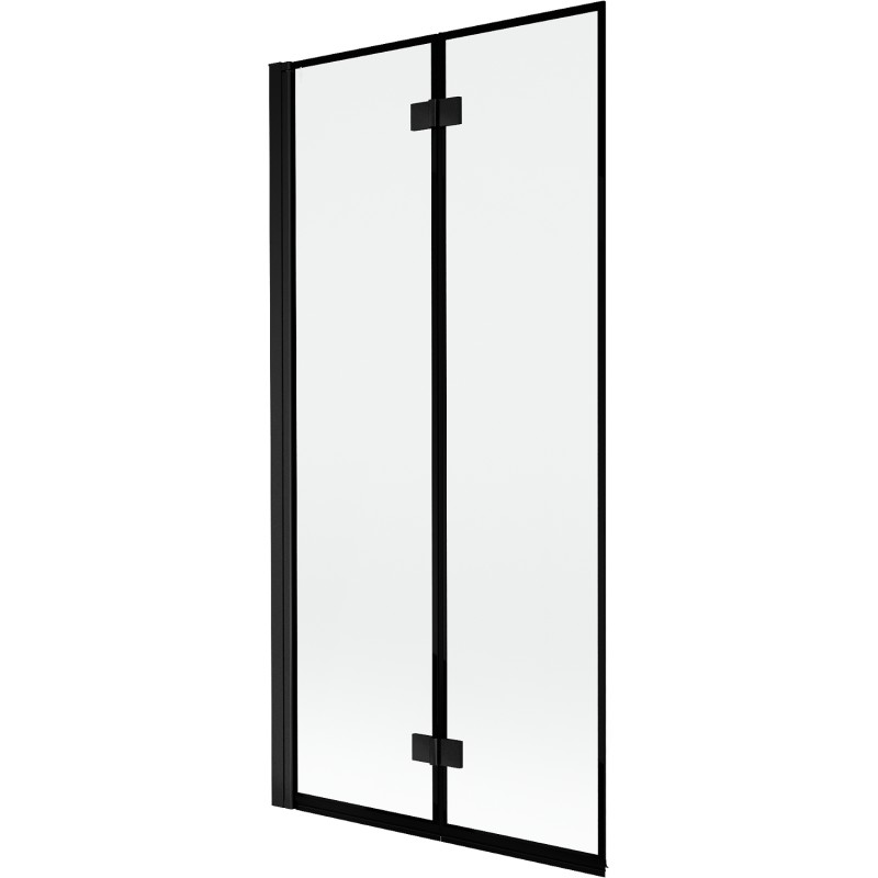 MEXEN - MIST vaňová zástena 90x150 cm 6mm 2-s, čierna, okraj, ľavá 8A9-090-002-70-70-L