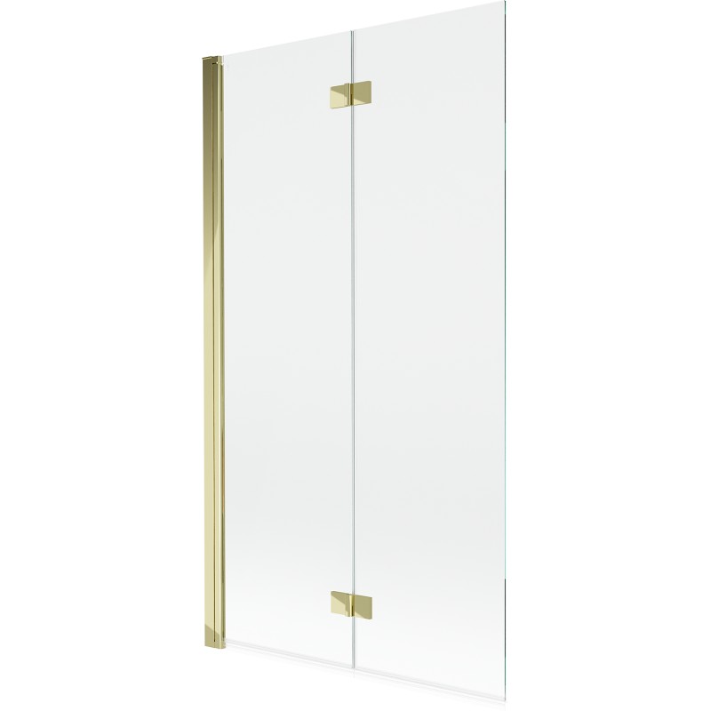 MEXEN - MIST vaňová zástena 100x150 cm 6mm 2-s, zlatá, číra, ľavá 8A9-100-002-50-00-L