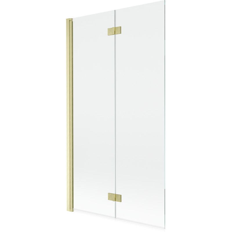MEXEN - MIST vaňová zástena 100x150 cm 6mm 2-s, zlatá kartáčovaná, číra, ľavá 8A9-100-002-55-00-L