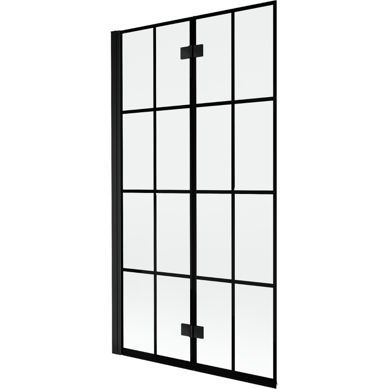 MEXEN - MIST vaňová zástena 100x150 cm 6mm 2-s, čierna, dekor, ľavá 8A9-100-002-70-77-L