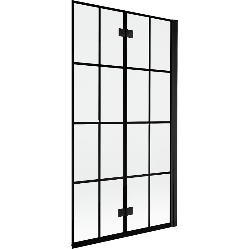 MEXEN - MIST vaňová zástena 100x150 cm 6mm 2-s, čierna, dekor, pravá 8A9-100-002-70-77-P