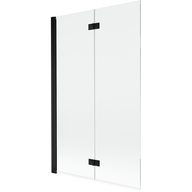 MEXEN - MIST vaňová zástena 110x150 cm 6mm 2-s, čierna, číra, ľavá 8A9-110-002-70-00-L