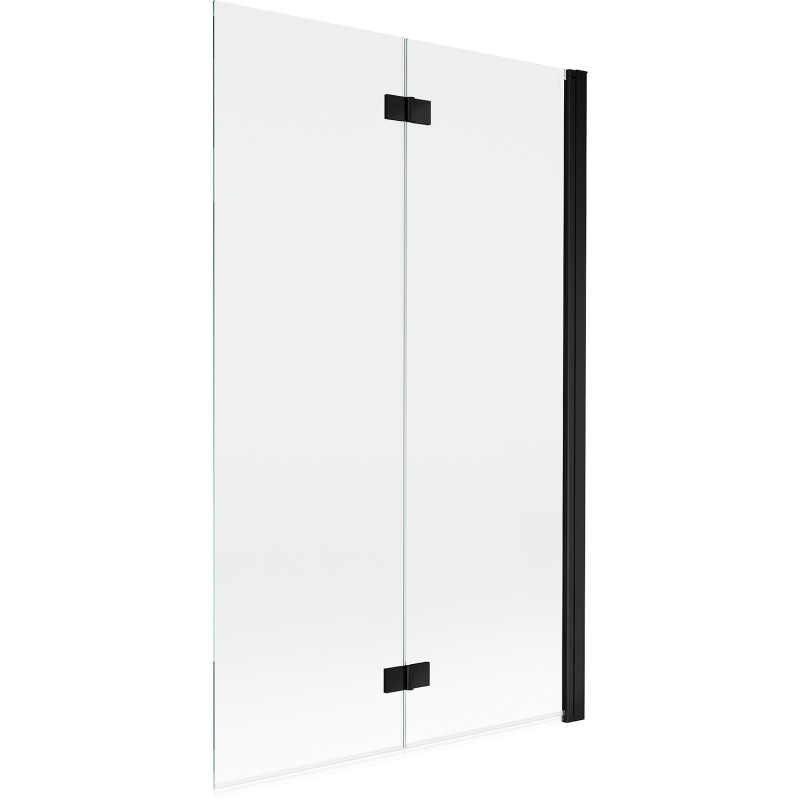 MEXEN - MIST vaňová zástena 110x150 cm 6mm 2-s, čierna, číra, pravá 8A9-110-002-70-00-P