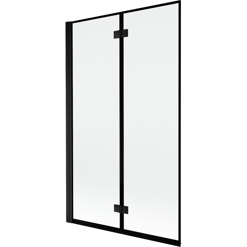 MEXEN - MIST vaňová zástena 110x150 cm 6mm 2-s, čierna, okraj, ľavá 8A9-110-002-70-70-L