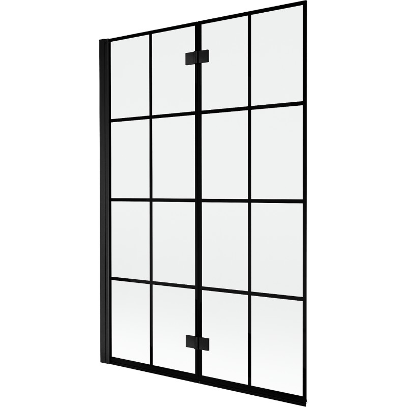 MEXEN - MIST vaňová zástena 120x150 cm 6mm 2-s, čierna, dekor, ľavá 8A9-120-002-70-77-L