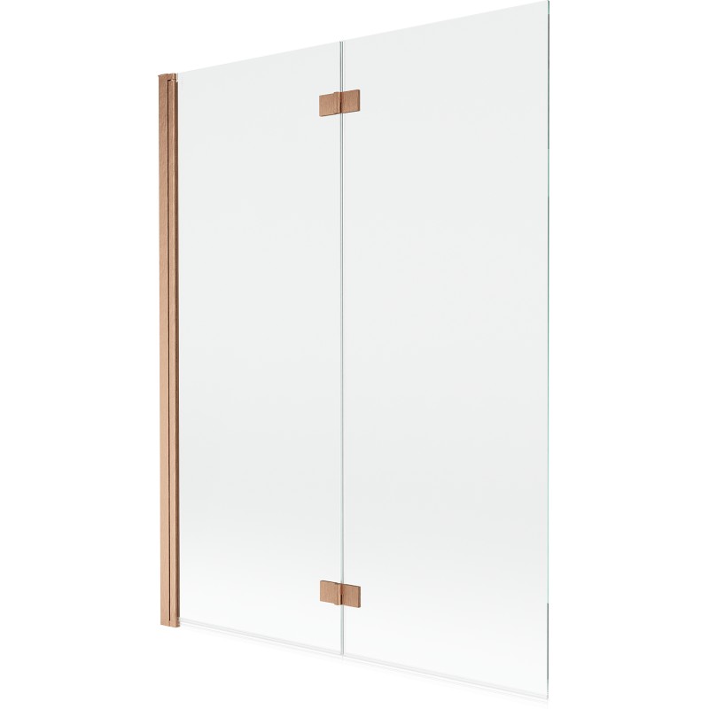 MEXEN - MIST vaňová zástena 130x150 cm 6mm 2-s, meď kartáčovaná, číra, ľavá 8A9-130-002-65-00-L