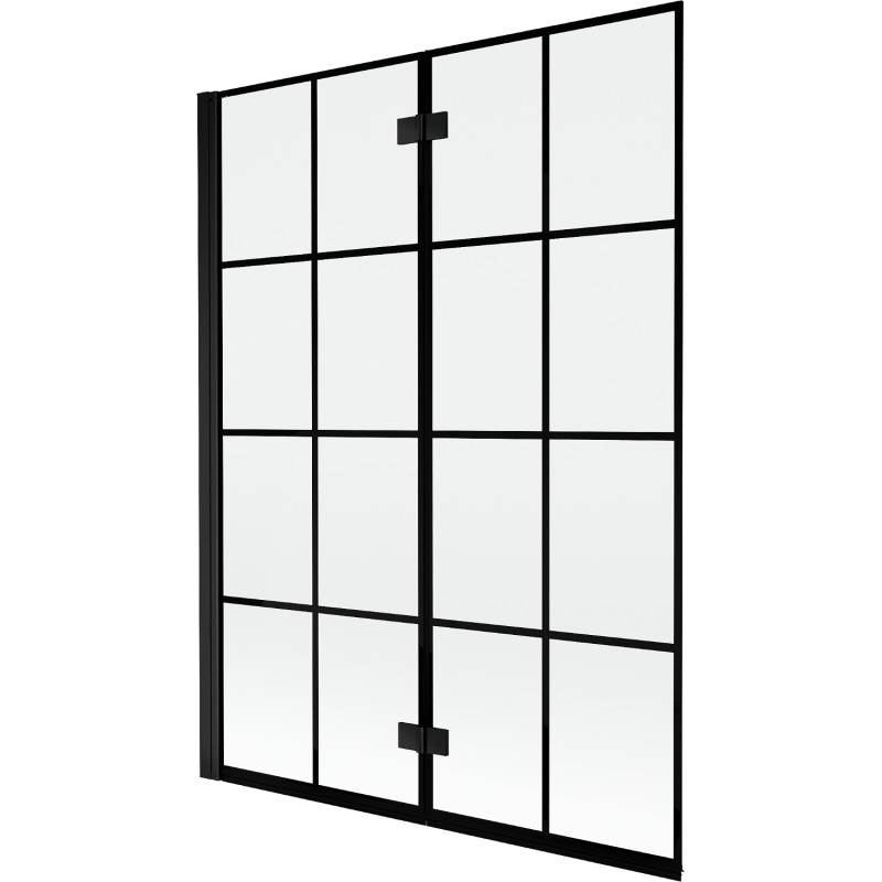 MEXEN - MIST vaňová zástena 130x150 cm 6mm 2-s, čierna, dekor, ľavá 8A9-130-002-70-77-L