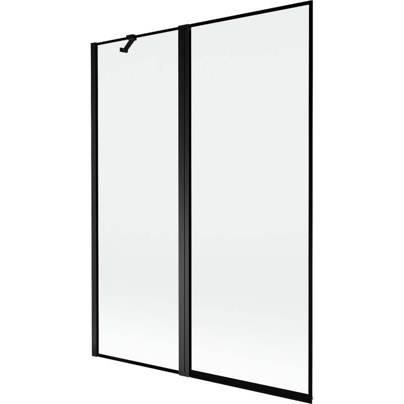 MEXEN - MIST vaňová zástena 130x150 cm 6mm f+s, čierna, okraj, ľavá 8A9-130-011-70-70-L