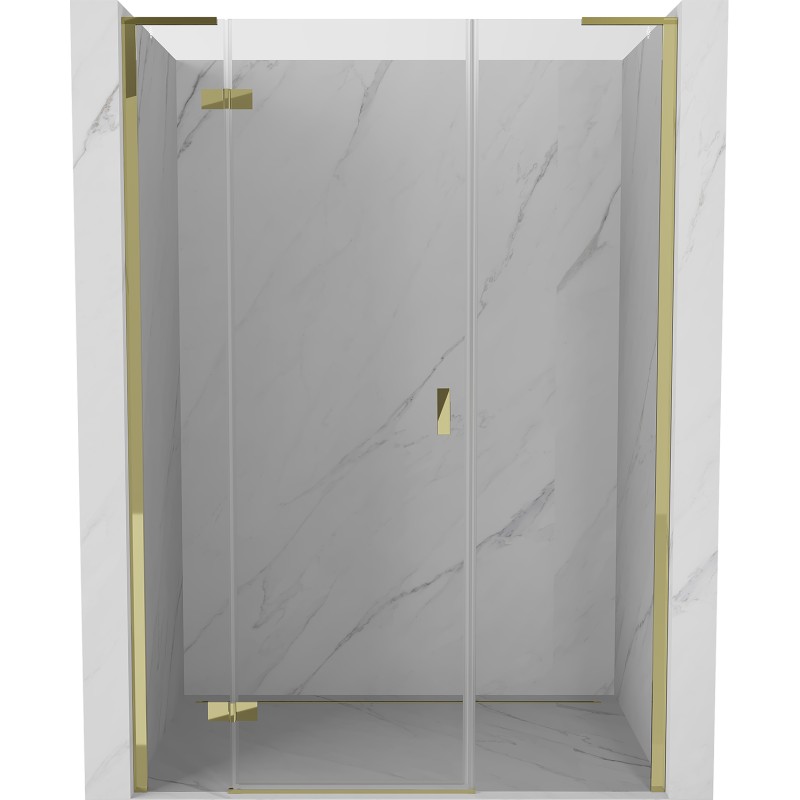 MEXEN/S - Mist-H L sprchové dvere krídlové ľavé 130, transparent, zlatá 8A5L-130-001-50-00-L